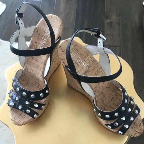 Micheal Kors black studded wedges - Picture 2 of 5